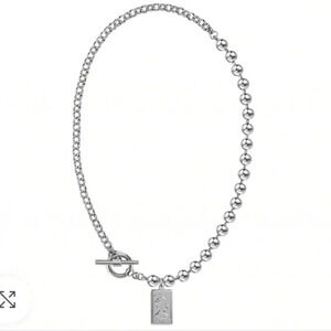 ABYB Isle Of Men 1990 Pendant Toggle Necklace Silver Tone